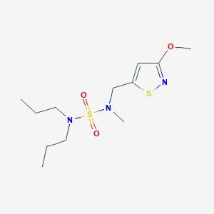 molecular formula C12H23N3O3S2 B7097434 N-[(3-methoxy-1,2-thiazol-5-yl)methyl-methylsulfamoyl]-N-propylpropan-1-amine 