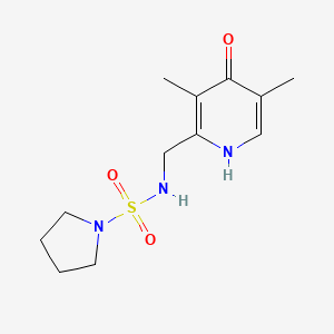 molecular formula C12H19N3O3S B7097490 N-[(3,5-dimethyl-4-oxo-1H-pyridin-2-yl)methyl]pyrrolidine-1-sulfonamide 