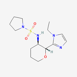 molecular formula C14H24N4O3S B7097641 N-[(2R,3R)-2-(1-ethylimidazol-2-yl)oxan-3-yl]pyrrolidine-1-sulfonamide 