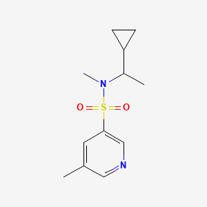 molecular formula C12H18N2O2S B7097703 N-(1-cyclopropylethyl)-N,5-dimethylpyridine-3-sulfonamide 