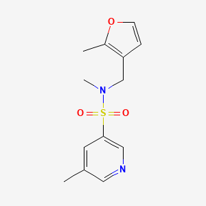 molecular formula C13H16N2O3S B7097719 N,5-dimethyl-N-[(2-methylfuran-3-yl)methyl]pyridine-3-sulfonamide 