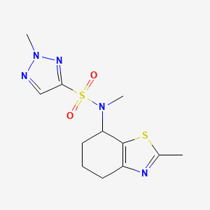 molecular formula C12H17N5O2S2 B7097737 N,2-dimethyl-N-(2-methyl-4,5,6,7-tetrahydro-1,3-benzothiazol-7-yl)triazole-4-sulfonamide 