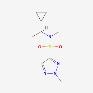molecular formula C9H16N4O2S B7097771 N-(1-cyclopropylethyl)-N,2-dimethyltriazole-4-sulfonamide 