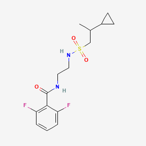 molecular formula C15H20F2N2O3S B7097836 N-[2-(2-cyclopropylpropylsulfonylamino)ethyl]-2,6-difluorobenzamide 