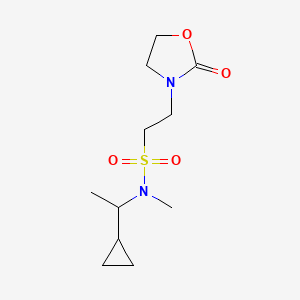 molecular formula C11H20N2O4S B7097858 N-(1-cyclopropylethyl)-N-methyl-2-(2-oxo-1,3-oxazolidin-3-yl)ethanesulfonamide 