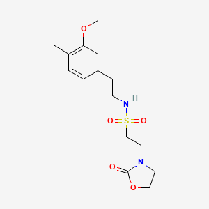 molecular formula C15H22N2O5S B7097865 N-[2-(3-methoxy-4-methylphenyl)ethyl]-2-(2-oxo-1,3-oxazolidin-3-yl)ethanesulfonamide 