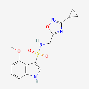 molecular formula C15H16N4O4S B7097893 N-[(3-cyclopropyl-1,2,4-oxadiazol-5-yl)methyl]-4-methoxy-1H-indole-3-sulfonamide 