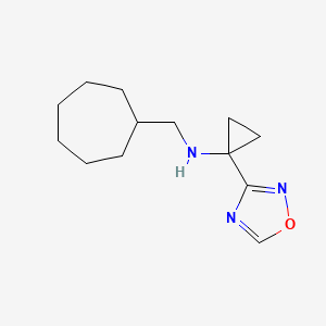 molecular formula C13H21N3O B7097959 N-(cycloheptylmethyl)-1-(1,2,4-oxadiazol-3-yl)cyclopropan-1-amine 