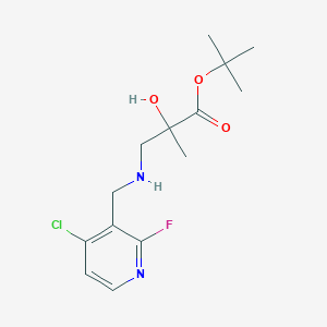 molecular formula C14H20ClFN2O3 B7098017 Tert-butyl 3-[(4-chloro-2-fluoropyridin-3-yl)methylamino]-2-hydroxy-2-methylpropanoate 
