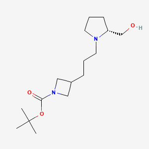 molecular formula C16H30N2O3 B7098022 tert-butyl 3-[3-[(2R)-2-(hydroxymethyl)pyrrolidin-1-yl]propyl]azetidine-1-carboxylate 