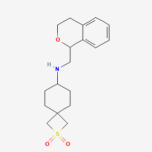 molecular formula C18H25NO3S B7098073 N-(3,4-dihydro-1H-isochromen-1-ylmethyl)-2,2-dioxo-2lambda6-thiaspiro[3.5]nonan-7-amine 