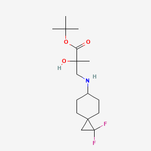 molecular formula C16H27F2NO3 B7098122 Tert-butyl 3-[(2,2-difluorospiro[2.5]octan-6-yl)amino]-2-hydroxy-2-methylpropanoate 