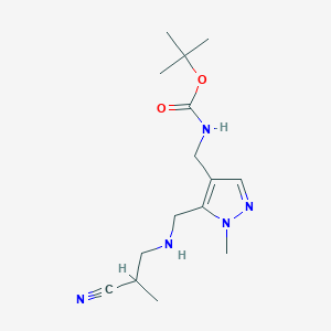 molecular formula C15H25N5O2 B7098145 tert-butyl N-[[5-[(2-cyanopropylamino)methyl]-1-methylpyrazol-4-yl]methyl]carbamate 