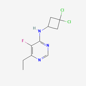 molecular formula C10H12Cl2FN3 B7098193 N-(3,3-dichlorocyclobutyl)-6-ethyl-5-fluoropyrimidin-4-amine 