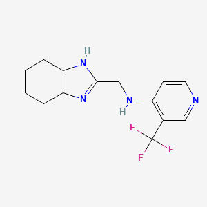 molecular formula C14H15F3N4 B7098262 N-(4,5,6,7-tetrahydro-1H-benzimidazol-2-ylmethyl)-3-(trifluoromethyl)pyridin-4-amine 