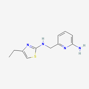 molecular formula C11H14N4S B7098287 N-[(6-aminopyridin-2-yl)methyl]-4-ethyl-1,3-thiazol-2-amine 