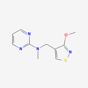 molecular formula C10H12N4OS B7098300 N-[(3-methoxy-1,2-thiazol-4-yl)methyl]-N-methylpyrimidin-2-amine 