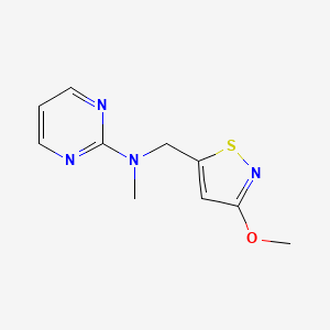 molecular formula C10H12N4OS B7098339 N-[(3-methoxy-1,2-thiazol-5-yl)methyl]-N-methylpyrimidin-2-amine 
