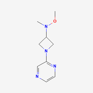 molecular formula C9H14N4O B7098349 N-methoxy-N-methyl-1-pyrazin-2-ylazetidin-3-amine 