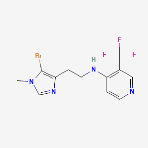 molecular formula C12H12BrF3N4 B7098378 N-[2-(5-bromo-1-methylimidazol-4-yl)ethyl]-3-(trifluoromethyl)pyridin-4-amine 