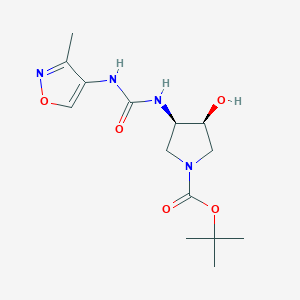 molecular formula C14H22N4O5 B7098507 tert-butyl (3S,4R)-3-hydroxy-4-[(3-methyl-1,2-oxazol-4-yl)carbamoylamino]pyrrolidine-1-carboxylate 