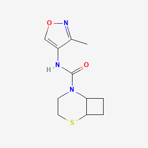 molecular formula C11H15N3O2S B7098565 N-(3-methyl-1,2-oxazol-4-yl)-2-thia-5-azabicyclo[4.2.0]octane-5-carboxamide 