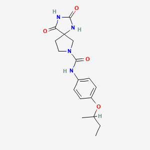 molecular formula C17H22N4O4 B7098718 N-(4-butan-2-yloxyphenyl)-2,4-dioxo-1,3,7-triazaspiro[4.4]nonane-7-carboxamide 