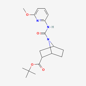 molecular formula C18H25N3O4 B7098739 Tert-butyl 7-[(6-methoxypyridin-2-yl)carbamoyl]-7-azabicyclo[2.2.1]heptane-2-carboxylate 