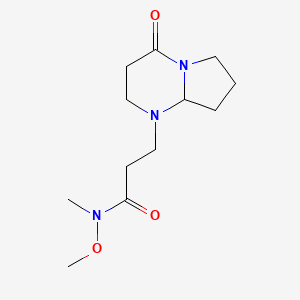 molecular formula C12H21N3O3 B7098875 N-methoxy-N-methyl-3-(4-oxo-2,3,6,7,8,8a-hexahydropyrrolo[1,2-a]pyrimidin-1-yl)propanamide 