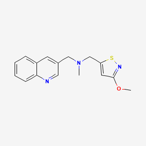 molecular formula C16H17N3OS B7098880 N-[(3-methoxy-1,2-thiazol-5-yl)methyl]-N-methyl-1-quinolin-3-ylmethanamine 