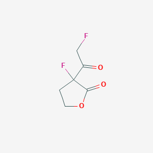 molecular formula C6H6F2O3 B070989 3-Fluoro-3-(2-fluoroacetyl)oxolan-2-one CAS No. 170283-36-0