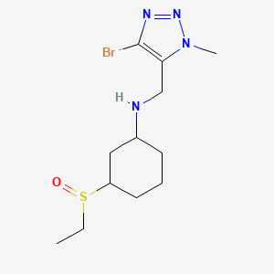 molecular formula C12H21BrN4OS B7099184 N-[(5-bromo-3-methyltriazol-4-yl)methyl]-3-ethylsulfinylcyclohexan-1-amine 