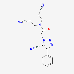 molecular formula C17H15N7O B7099206 N,N-bis(2-cyanoethyl)-2-(5-cyano-4-phenyltriazol-1-yl)acetamide 