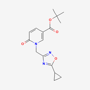 molecular formula C16H19N3O4 B7099384 Tert-butyl 1-[(5-cyclopropyl-1,2,4-oxadiazol-3-yl)methyl]-6-oxopyridine-3-carboxylate 