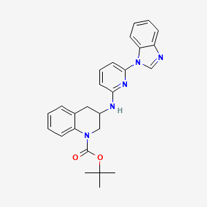 molecular formula C26H27N5O2 B7099432 tert-butyl 3-[[6-(benzimidazol-1-yl)pyridin-2-yl]amino]-3,4-dihydro-2H-quinoline-1-carboxylate 