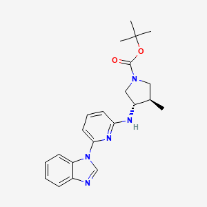 molecular formula C22H27N5O2 B7099440 tert-butyl (3S,4R)-3-[[6-(benzimidazol-1-yl)pyridin-2-yl]amino]-4-methylpyrrolidine-1-carboxylate 
