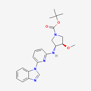 molecular formula C22H27N5O3 B7099445 tert-butyl (3R,4R)-3-[[6-(benzimidazol-1-yl)pyridin-2-yl]amino]-4-methoxypyrrolidine-1-carboxylate 