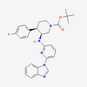 molecular formula C28H30FN5O2 B7099446 tert-butyl (3S,4R)-3-[[6-(benzimidazol-1-yl)pyridin-2-yl]amino]-4-(4-fluorophenyl)piperidine-1-carboxylate 