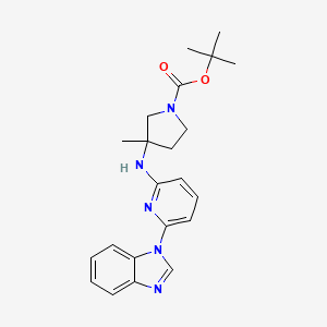molecular formula C22H27N5O2 B7099472 Tert-butyl 3-[[6-(benzimidazol-1-yl)pyridin-2-yl]amino]-3-methylpyrrolidine-1-carboxylate 