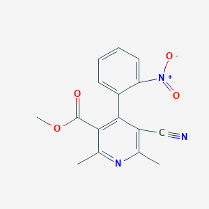 3-Pyridinecarboxylic acid, 5-cyano-2,6-dimethyl-4-(2-nitrophenyl)-, methyl ester