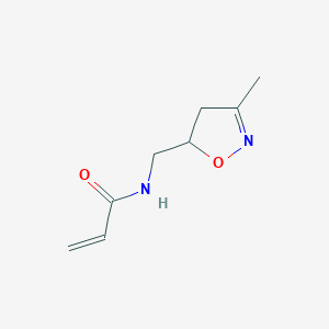 molecular formula C8H12N2O2 B7099575 N-[(3-methyl-4,5-dihydro-1,2-oxazol-5-yl)methyl]prop-2-enamide 