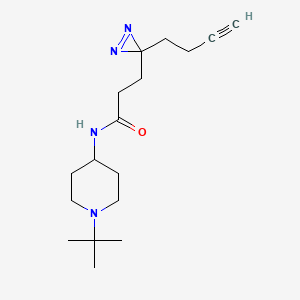 molecular formula C17H28N4O B7099680 N-(1-tert-butylpiperidin-4-yl)-3-(3-but-3-ynyldiazirin-3-yl)propanamide 