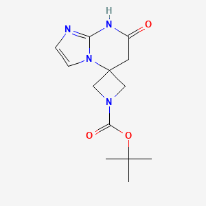 molecular formula C13H18N4O3 B7100130 Tert-butyl 7-oxospiro[6,8-dihydroimidazo[1,2-a]pyrimidine-5,3'-azetidine]-1'-carboxylate 