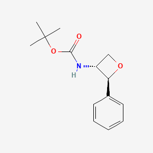 molecular formula C14H19NO3 B7100139 tert-butyl N-[(2S,3R)-2-phenyloxetan-3-yl]carbamate 