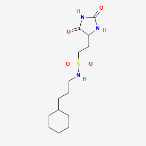 molecular formula C14H25N3O4S B7100154 N-(3-cyclohexylpropyl)-2-(2,5-dioxoimidazolidin-4-yl)ethanesulfonamide 