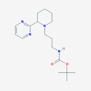 molecular formula C17H28N4O2 B7100309 tert-butyl N-[3-(2-pyrimidin-2-ylpiperidin-1-yl)propyl]carbamate 