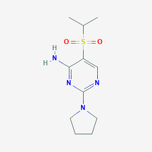molecular formula C11H18N4O2S B071005 5-(isopropylsulfonyl)-2-tetrahydro-1H-pyrrol-1-ylpyrimidin-4-amine CAS No. 175202-04-7