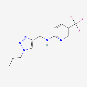molecular formula C12H14F3N5 B7100604 N-[(1-propyltriazol-4-yl)methyl]-5-(trifluoromethyl)pyridin-2-amine 