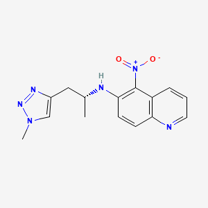molecular formula C15H16N6O2 B7100639 N-[(2R)-1-(1-methyltriazol-4-yl)propan-2-yl]-5-nitroquinolin-6-amine 