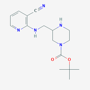molecular formula C16H23N5O2 B7100687 Tert-butyl 3-[[(3-cyanopyridin-2-yl)amino]methyl]piperazine-1-carboxylate 